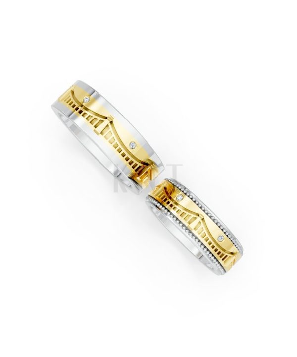 Nhẫn Cưới Collab Hungary – CL33 phối màu Dual Color thiết kế đối xứng, phong cách, ấn tượng