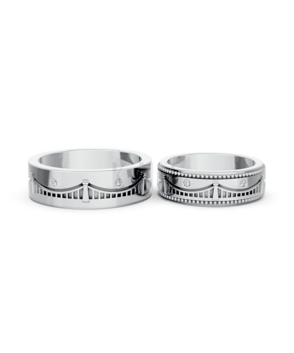 Nhẫn Cưới Collab Hungary – CL33 vàng trắng White Gold thiết kế trẻ trung, hiện đại