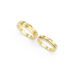 Nhẫn cưới E20 màu Vàng Gold thiết kế tinh xảo, độc đáo