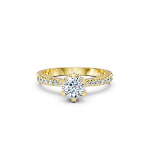 Nhẫn đính hôn R229 thiết kế thanh mảnh đính đá chủ nổi bật