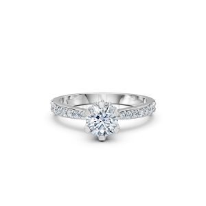 Nhẫn đính hôn R229 vàng trắng thanh lịch