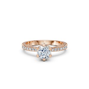 Nhẫn đính hôn R229 vàng hồng nổi bật