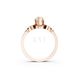 Nhẫn đính hôn Autumn R330 màu vàng hồng Rose Gold vàng đẹp, họa tiết hình học, độc đáo