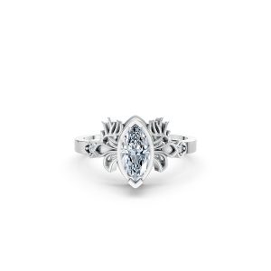 Nhẫn đính hôn Autumn R330 màu vàng trắng White Gold kiểu dáng cá tính, hiện đại