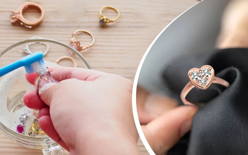 Vệ sinh trang sức vàng hồng định kỳ để luôn sáng bóng