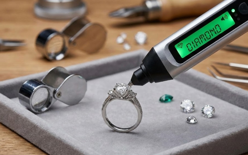 Kiểm tra kim cương hay đá CZ bằng bút thử 