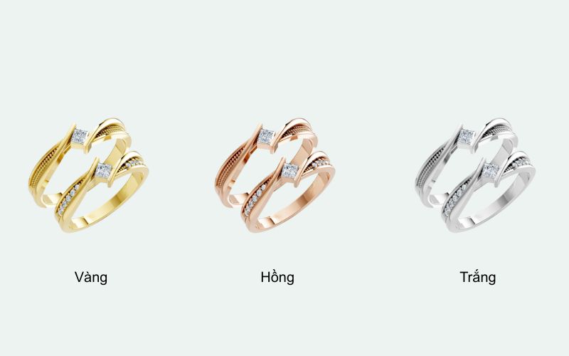 Các màu sắc của nhẫn vàng 18K