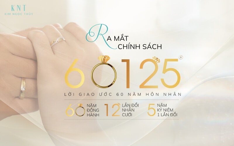 Chính sách 60125 đồng hành lâu dài cùng khách hàng sau khi mua nhẫn cưới