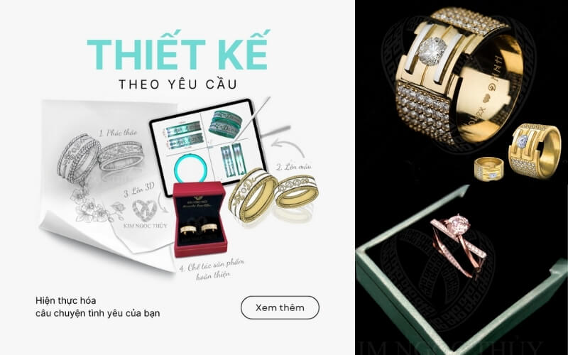 Nhẫn thiết kế riêng mang dấu ấn tình yêu của bạn