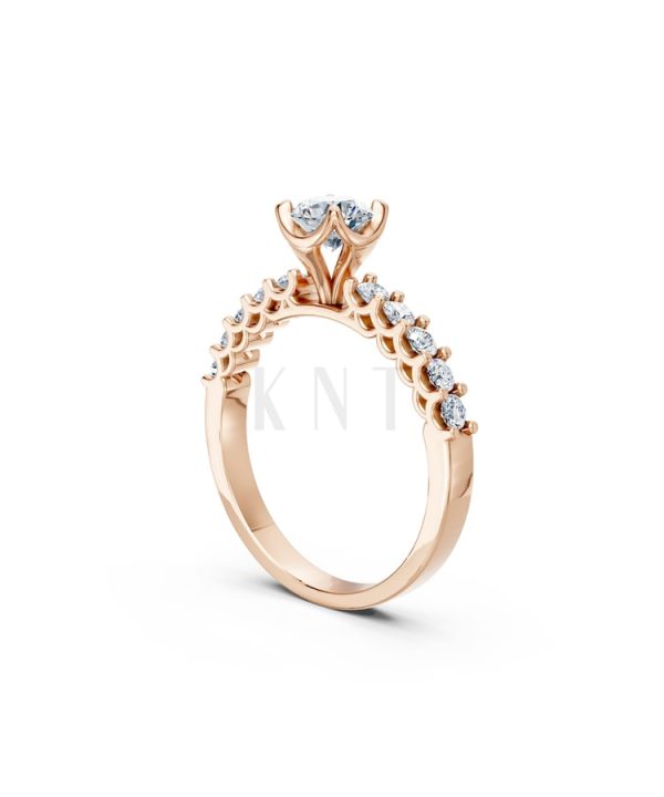 Nhẫn đính hôn đá cao cấp R258 vàng hồng Rose Gold vàng đẹp, kiểu dáng trẻ trung, độc đáo