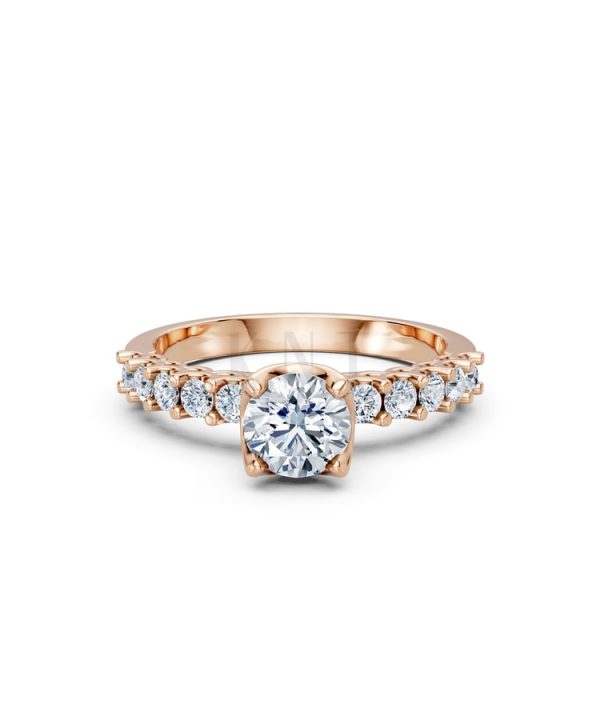 Nhẫn đính hôn đá cao cấp R258 vàng hồng Rose Gold phong cách trẻ trung, nổi bật