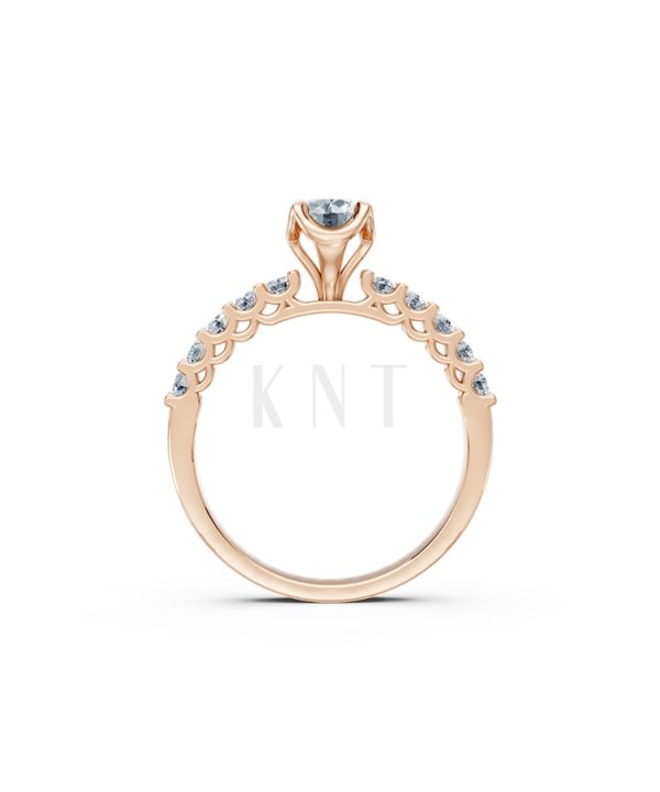 Nhẫn đính hôn đá cao cấp R258 vàng hồng Rose Gold thiết kế đối xứng, phong cách, ấn tượng