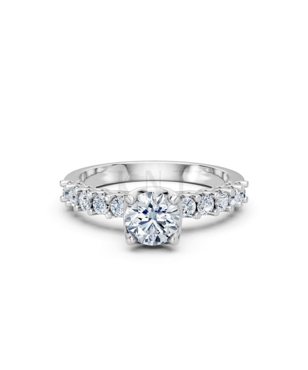 Nhẫn đính hôn đá cao cấp R258 vàng trắng White Gold kiểu dáng cá tính, hiện đại