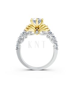 Nhẫn đính hôn đá cao cấp R418 – ADA phối màu Dual Color vàng đẹp, kiểu dáng trẻ trung, độc đáo