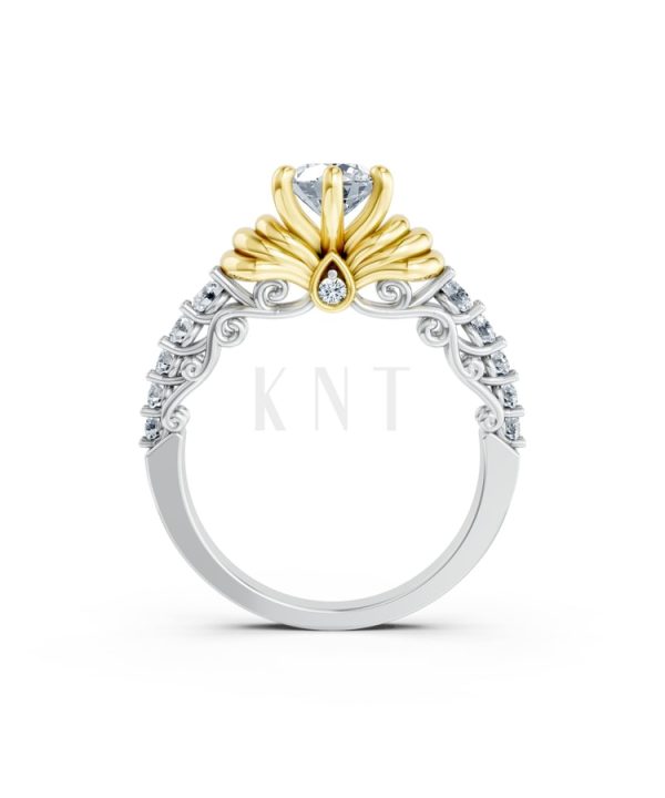 Nhẫn đính hôn đá cao cấp R418 – ADA phối màu Dual Color vàng đẹp, kiểu dáng trẻ trung, độc đáo