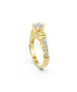 Nhẫn đính hôn đá cao cấp R418 – ADA Vàng Gold thiết kế phá cách, sang trọng