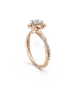 Nhẫn đính hôn R446 – SEOUL vàng hồng Rose Gold vàng đẹp, kiểu dáng trẻ trung, độc đáo