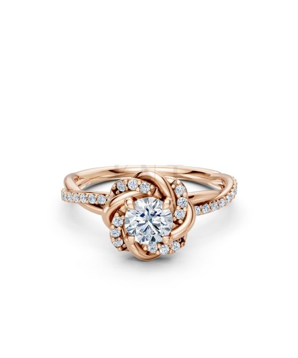 Nhẫn đính hôn R446 – SEOUL vàng hồng Rose Gold phong cách trẻ trung, nổi bật
