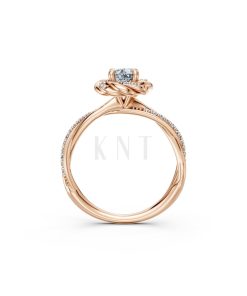 Nhẫn đính hôn R446 – SEOUL vàng hồng Rose Gold thiết kế đối xứng, phong cách, ấn tượng