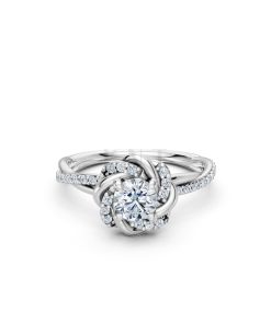 Nhẫn đính hôn R446 – SEOUL vàng trắng White Gold kiểu dáng cá tính, hiện đại