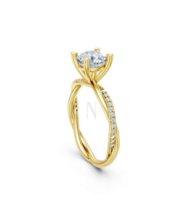 Nhẫn đính hôn đá Moissanite RM1 Vàng Gold thiết kế phá cách, sang trọng