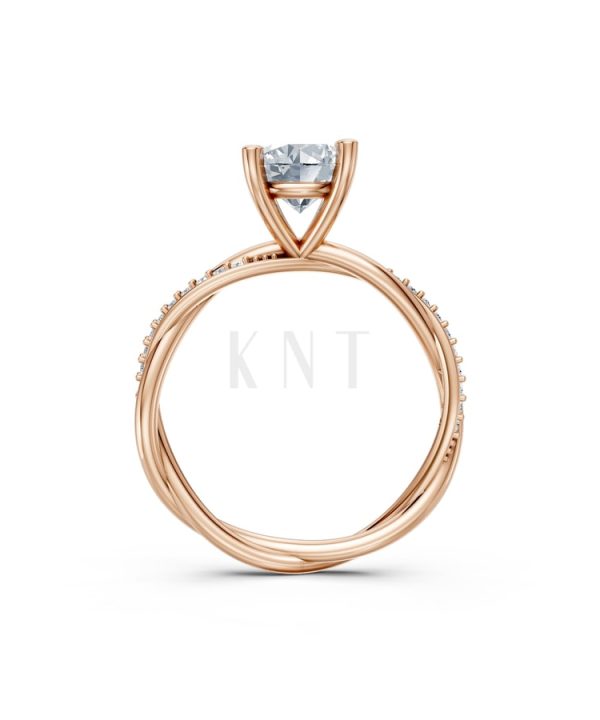 Nhẫn đính hôn đá Moissanite RM1 vàng hồng Rose Gold vàng đẹp, kiểu dáng trẻ trung, độc đáo