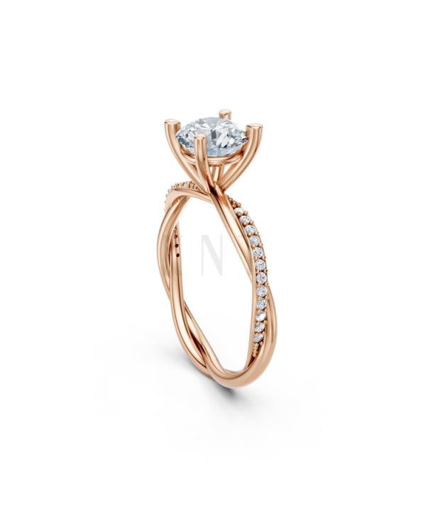 Nhẫn đính hôn đá Moissanite RM1 vàng hồng Rose Gold phong cách trẻ trung, nổi bật