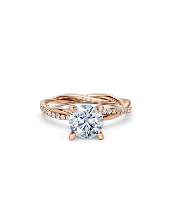 Nhẫn đính hôn đá Moissanite RM1 vàng hồng Rose Gold thiết kế đối xứng, phong cách, ấn tượng