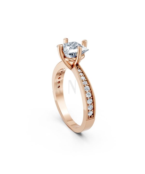 Nhẫn đính hôn đá Moissanite RM12 – ARYA vàng hồng Rose Gold phong cách trẻ trung, nổi bật