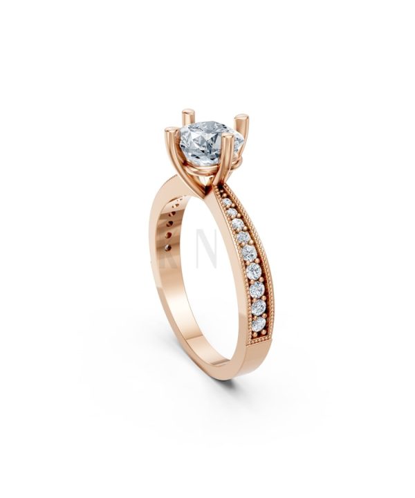 Nhẫn đính hôn đá Moissanite RM13 – ARIYA vàng hồng Rose Gold phong cách trẻ trung, nổi bật