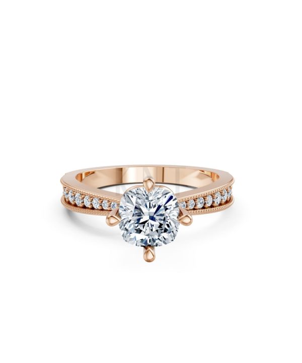 Nhẫn đính hôn đá Moissanite RM13 – ARIYA vàng hồng Rose Gold thiết kế đối xứng, phong cách, ấn tượng