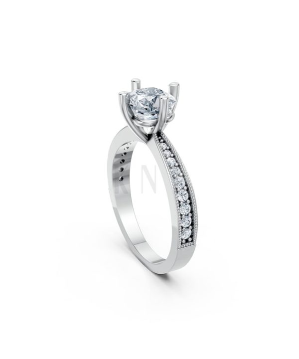 Nhẫn đính hôn đá Moissanite RM13 – ARIYA vàng trắng White Gold kiểu dáng cá tính, hiện đại