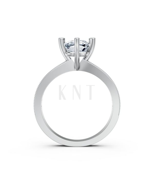 Nhẫn đính hôn đá Moissanite RM13 – ARIYA vàng trắng White Gold vàng sáng, đường nét sắc sảo, tinh tế