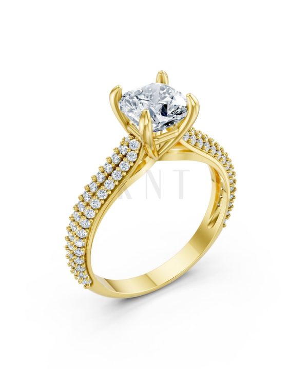 Nhẫn đính hôn đá Moissanite RM15 – ALEXA Vàng Gold thiết kế tinh tế, sang trọng