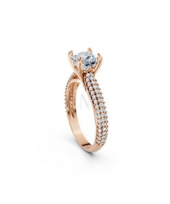 Nhẫn đính hôn đá Moissanite RM15 – ALEXA vàng hồng Rose Gold vàng đẹp, kiểu dáng trẻ trung, độc đáo