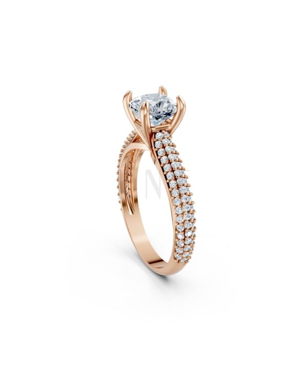 Nhẫn đính hôn đá Moissanite RM15 – ALEXA vàng hồng Rose Gold vàng đẹp, kiểu dáng trẻ trung, độc đáo