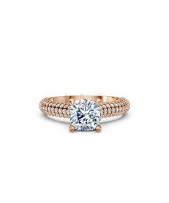 Nhẫn đính hôn đá Moissanite RM15 – ALEXA vàng hồng Rose Gold thiết kế đối xứng, phong cách, ấn tượng