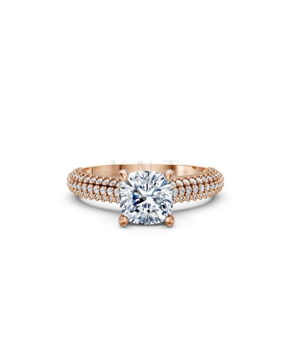 Nhẫn đính hôn đá Moissanite RM15 – ALEXA vàng hồng Rose Gold thiết kế đối xứng, phong cách, ấn tượng