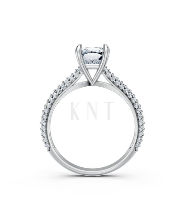 Nhẫn đính hôn đá Moissanite RM15 – ALEXA vàng trắng White Gold vàng sáng, đường nét sắc sảo, tinh tế