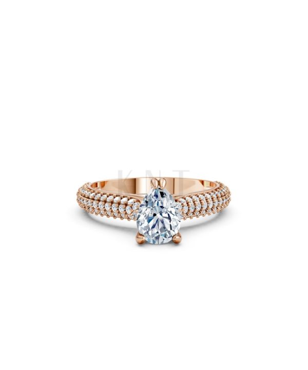 Nhẫn đính hôn đá Moissanite RM16 – AISHA vàng hồng Rose Gold vàng đẹp, kiểu dáng trẻ trung, độc đáo