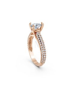 Nhẫn đính hôn đá Moissanite RM16 – AISHA vàng hồng Rose Gold phong cách trẻ trung, nổi bật