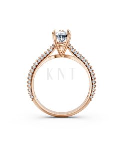 Nhẫn đính hôn đá Moissanite RM16 – AISHA vàng hồng Rose Gold thiết kế đối xứng, phong cách, ấn tượng