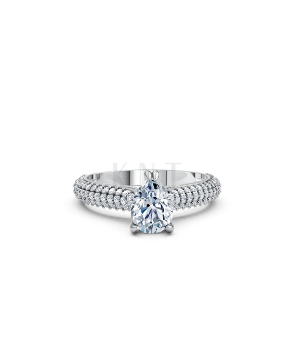 Nhẫn đính hôn đá Moissanite RM16 – AISHA vàng trắng White Gold kiểu dáng cá tính, hiện đại