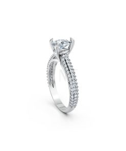 Nhẫn đính hôn đá Moissanite RM16 – AISHA vàng trắng White Gold vàng sáng, đường nét sắc sảo, tinh tế