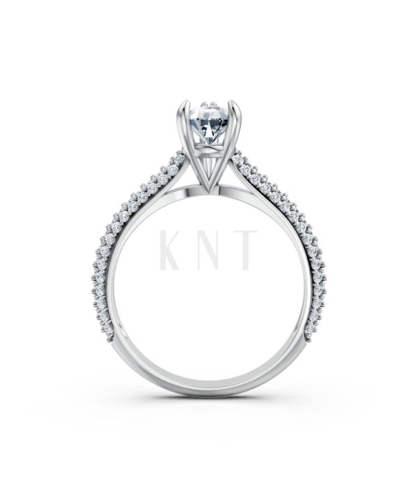 Nhẫn đính hôn đá Moissanite RM16 – AISHA vàng trắng White Gold thiết kế trẻ trung, hiện đại