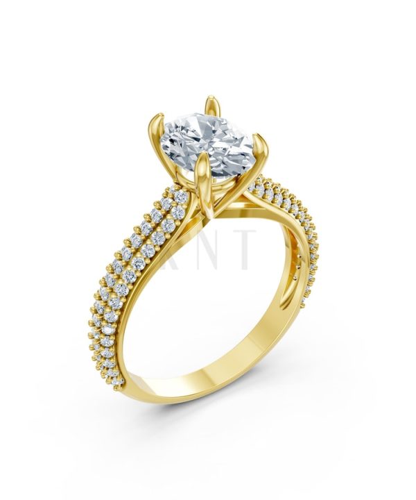 Nhẫn đính hôn đá Moissanite RM17 – ARI Vàng Gold thiết kế tinh tế, sang trọng