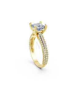 Nhẫn đính hôn đá Moissanite RM19 – APRIL Vàng Gold thiết kế phá cách, sang trọng