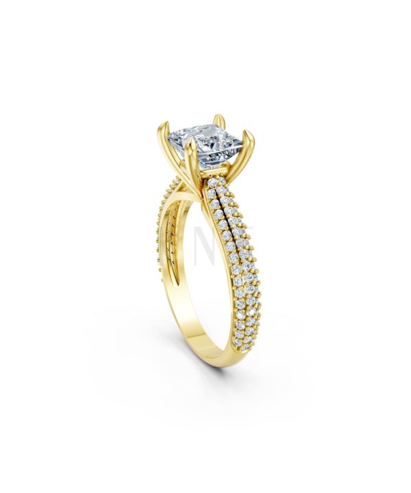 Nhẫn đính hôn đá Moissanite RM19 – APRIL Vàng Gold thiết kế phá cách, sang trọng