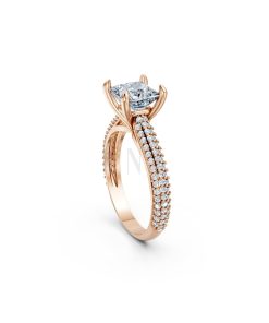 Nhẫn đính hôn đá Moissanite RM19 – APRIL vàng hồng Rose Gold phong cách trẻ trung, nổi bật