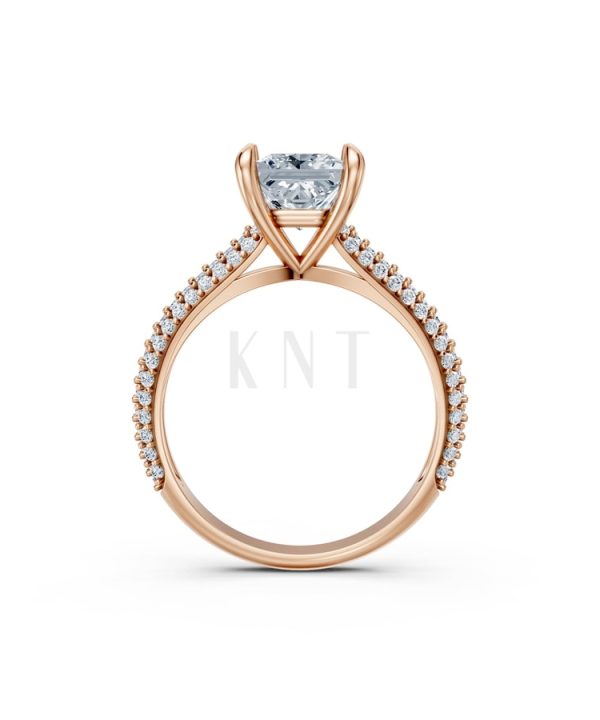 Nhẫn đính hôn đá Moissanite RM19 – APRIL vàng hồng Rose Gold thiết kế đối xứng, phong cách, ấn tượng